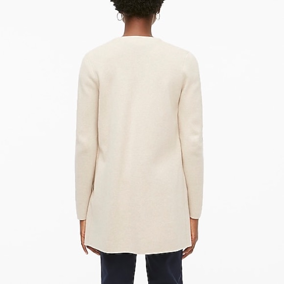 NWT J Crew Mid Length Cotton Cream Sweater Jacker - Picture 2 of 7